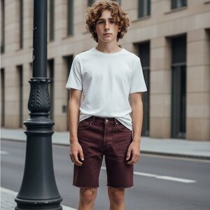 Levis 501 Button Fly Classic Tibetan Red Denim Shorts Waist 36 Cutoff Shorts